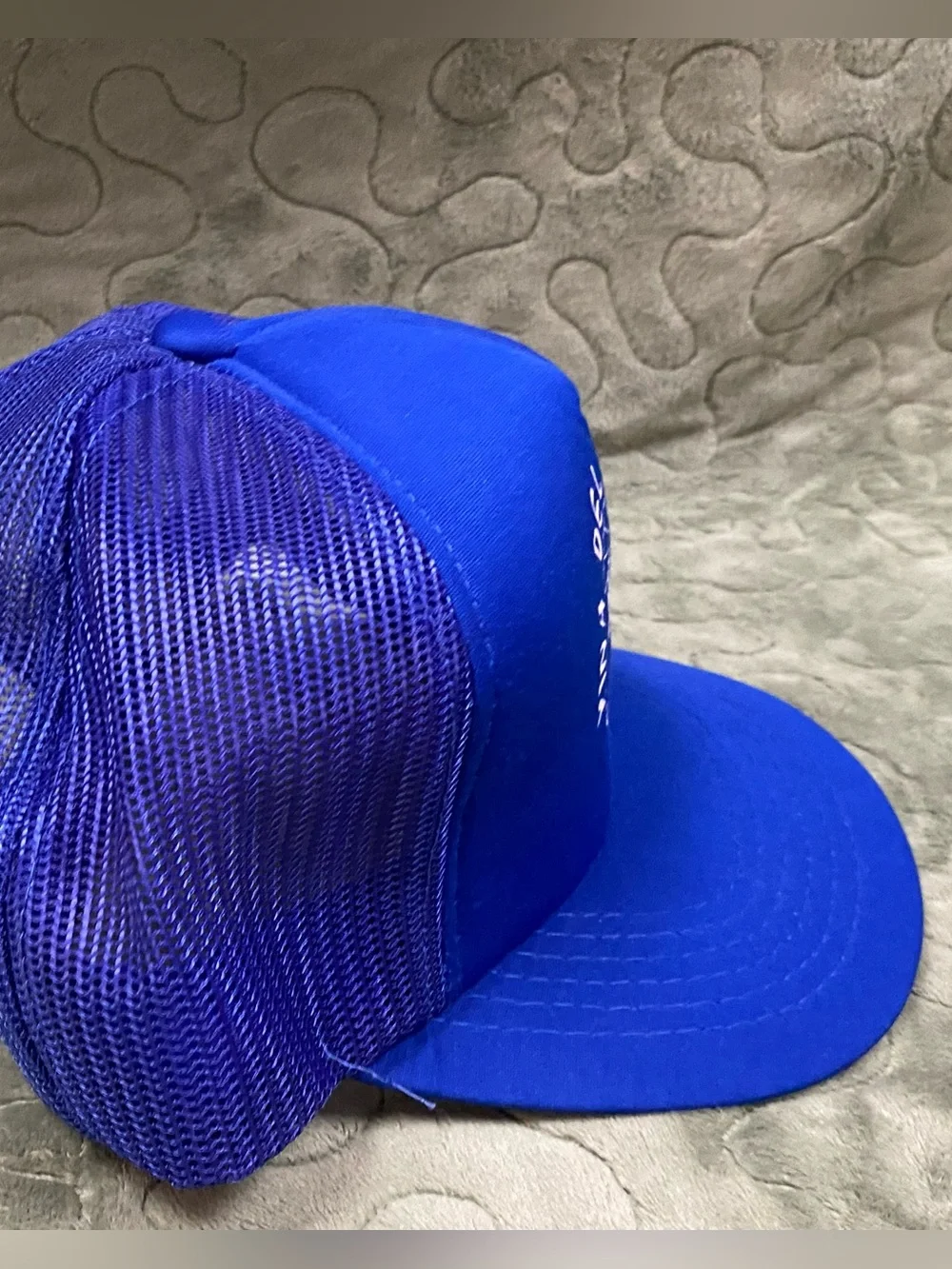 Vintage 80s SnapBack Trucker Hat, Vina Del Mar Island, Blue Mesh, YoungAn